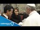 Angélica Rivera y sus hijas saludan al Papa Francisco / Angelica Rivera greet the Pope Francisco