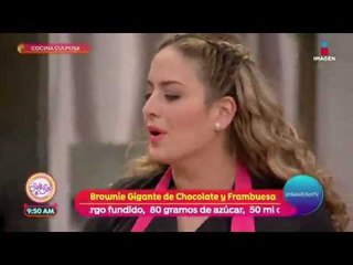 Brownie de cinco ingredientes ¡y frambuesa!