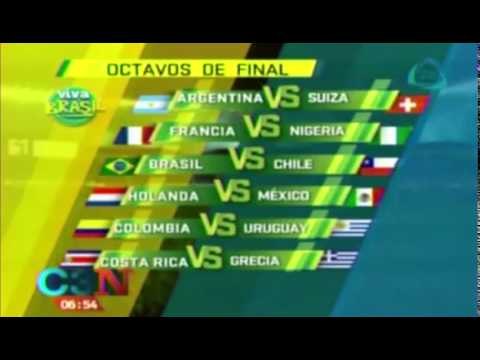 Así se jugarán los octavos de final en el mundial de Brasil 2014