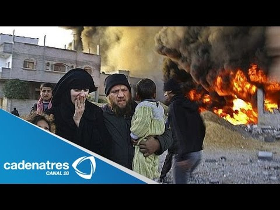 FUERTES IMÁGENES!! Diez mil palestinos huyen por ataques israelíes (VIDEO)