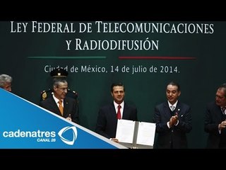 Enrique Peña promulga la Ley federal de telecomunicaciones en Palacio Nacional
