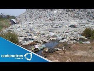 Río de La Compañía convertido en un basurero en Nezahualcóyotl