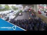 Transportistas bloquean el periférico norte (VIDEO)