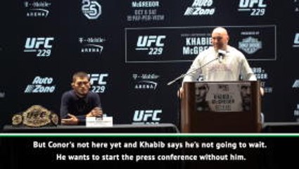 Sheepish White starts press conference minus McGregor