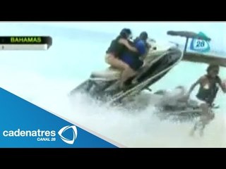 Mujer se salva milagrosamente en un choque de motos acuáticas en Las Bahamas