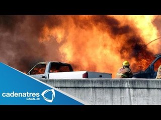 VIDEO: Explosión de tubería provoca incendio en Nuevo León