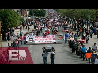 Marcha CNTE con féretro de maestro muerto durante protestas en Chiapas / Ricardo Salas