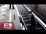 Rescatan a perro que cayó a vías del Metro en la estación Coyuya / Ingrid Barrera