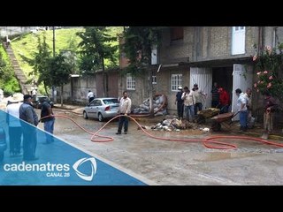 Lluvias provocan desbordamiento de río San Joaquín en Huixquilucan