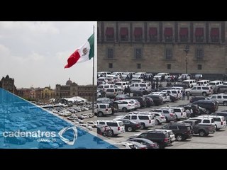 Utilizan el Zócalo como estacionamiento público por segundo informe de Peña Nieto