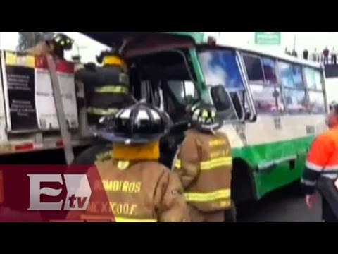 Choque entre microbús y camión deja 15 lesionados en San Francisco Culhuacán/ Yazmín Jali