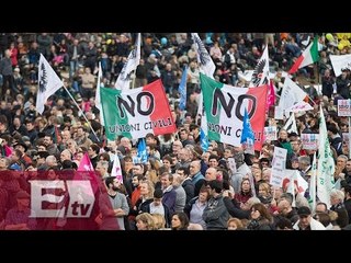 Manifestación en Roma, Italia contra el matrimonio homosexual/ Kimberly Armengol