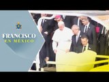 Papa Francisco sale de la Catedral de San Cristóbal de las Casas