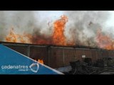 Se registra fuerte incendio en fábrica de madera en Ecatepec