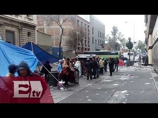 Plantón del Frente Francisco Villa en avenida Bucareli/ Vianey Esquinca