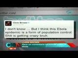 Chris Brown levanta polémica por  tuit sobre ébola
