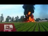 Toma clandestina en Puebla provoca incendio en campo de cultivos/ Vianey Esquinca