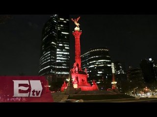 Monumentos de la CDMX se iluminan con los colores de Bélgica/ Vianey Esquinca