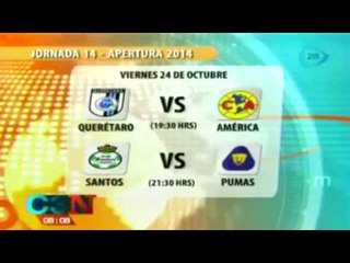 Así se jugará la jornada 14 del torneo apertura 2014