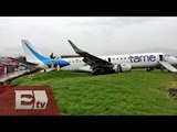 Dramático aterrizaje de avión en Ecuador al salirse de pista/ Vianey Esquinca