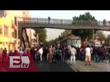 Comerciantes inconformes bloquean Eje 4 Sur por desalojo del mercado Río Frío / Vianey Esquinca