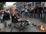 VIDEO: Caos y violencia en marcha normalistas en Oaxaca