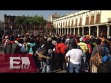 Integrantes de la CNTE se trasladan a la Plaza de Santo Domingo / Martín Espinosa