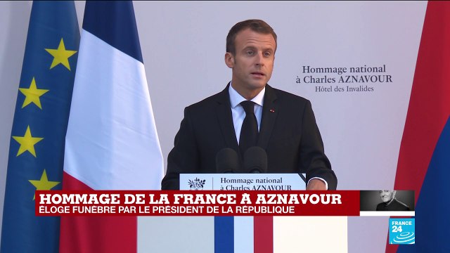 REPLAY - Emmanuel Macron rend hommage à Charles Aznavour