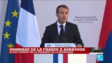 REPLAY - Emmanuel Macron rend hommage à Charles Aznavour