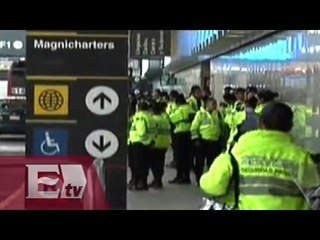 Policía Federal custodia el AICM ante posible llegada de la CNTE/ Vianey Esquinca