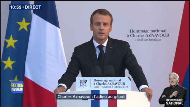 L'intégralité du discours d'Emmanuel Macron lors de l'hommage national à Charles Aznavour