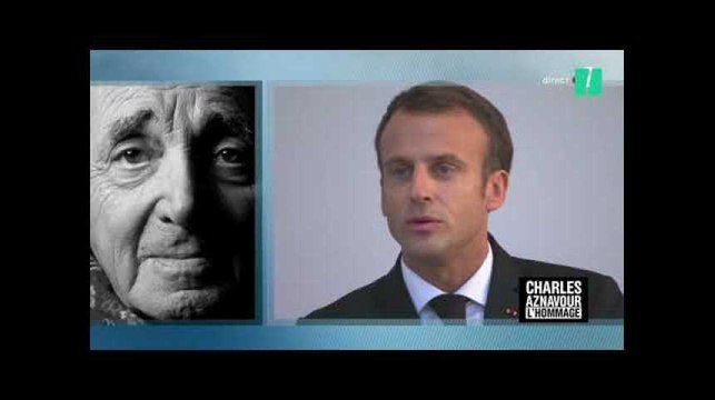 C'est par la langue qu'Aznavour devint si Français : éloge de Macron à la langue française