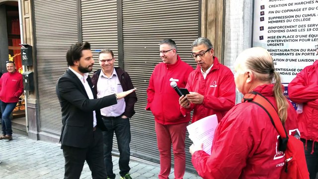Mons: Face-à-face tendu entre les manifestants et Georges-Louis Bouchez