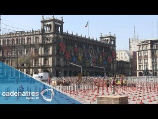 Empiezan los trabajos para retirar la pista de hielo en el Zócalo