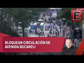 Integrantes de la CNTE se manifiestan en inmediaciones de Segob