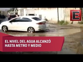 Trabajos de desalzolve en Tultitlán por severa inundación