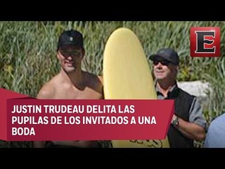 Justin Trudeau aparece sin camisa en una boda