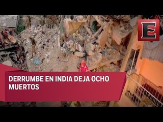 Se derrumba edificio residencial en India: ocho muertos