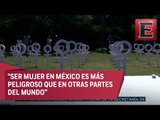 ONU Mujeres protesta con arte contra feminicidios