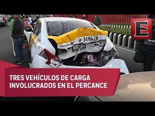 Choque múltiple entre 8 vehículos en Tlalpan