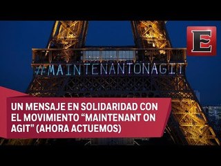 Torre Eiffel luce mensaje contra abusos a mujeres
