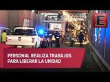 Se atora tráiler en Tlalpan y Taxqueña