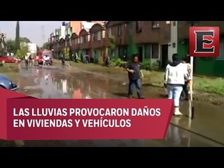 Trabajos de limpieza en Tultitlán tras intenso aguacero