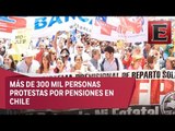 Protesta contra el sistema de pensiones privadas en Chile