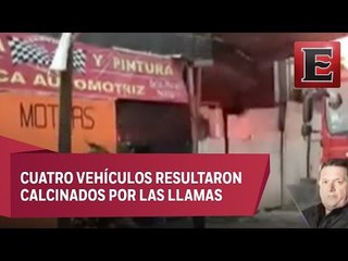 Sofocan incendio en taller mecánico de la Álvaro O Obregón