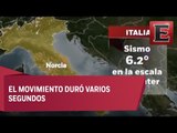Sismo de 6.2 grados sacude el centro de Italia