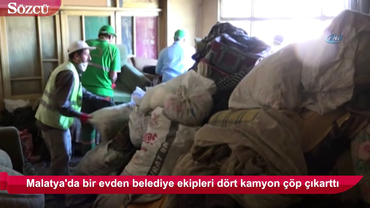 Bu evden dört kamyon çöp çıkarıldı