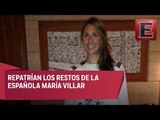 Cenizas de María Villar regresan a España