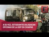 Detienen en Michoacán a normalistas por incendio de camiones