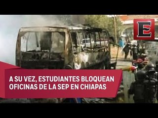Detienen en Michoacán a normalistas por incendio de camiones